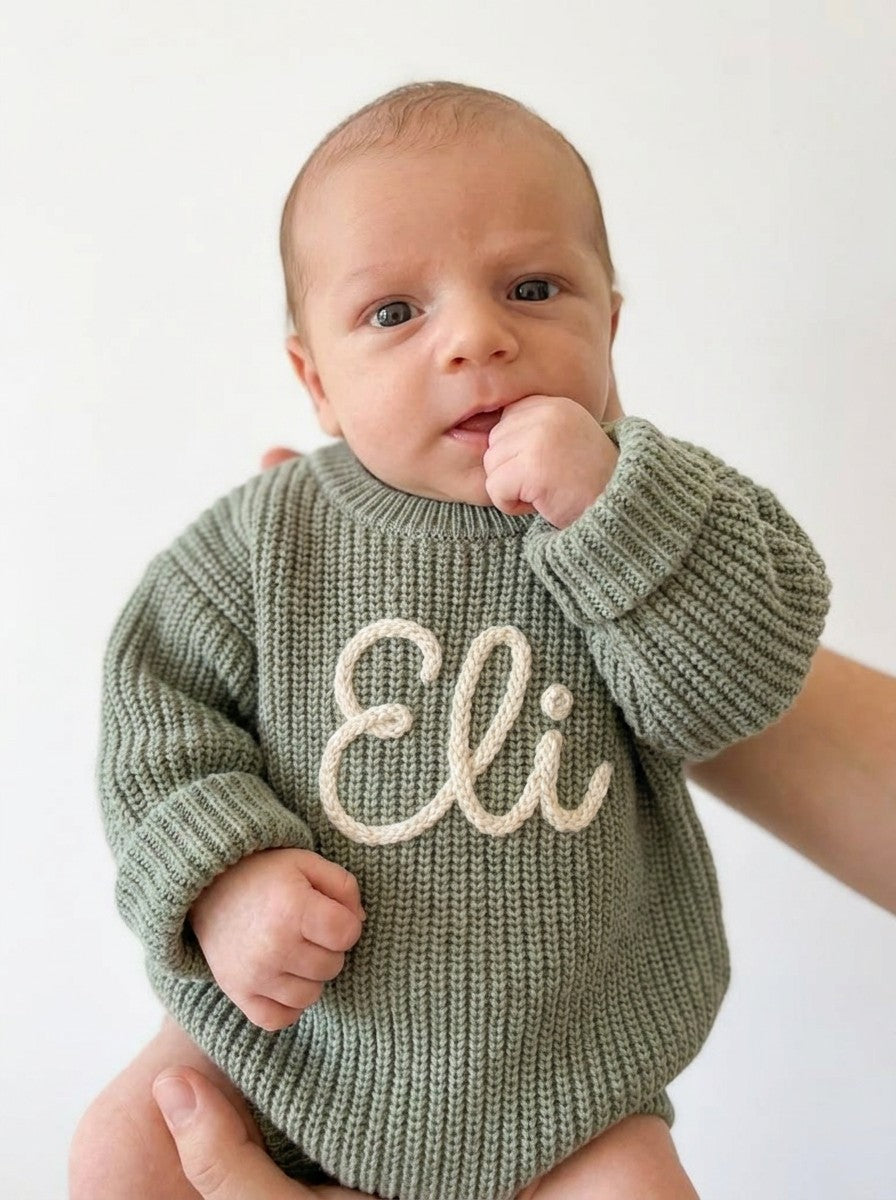 Personalized Baby Knit Sweater | Sibling Bundle