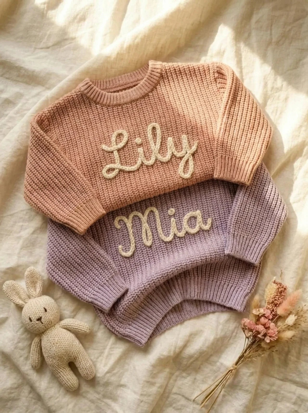 Personalized Baby Knit Sweater | Sibling Bundle
