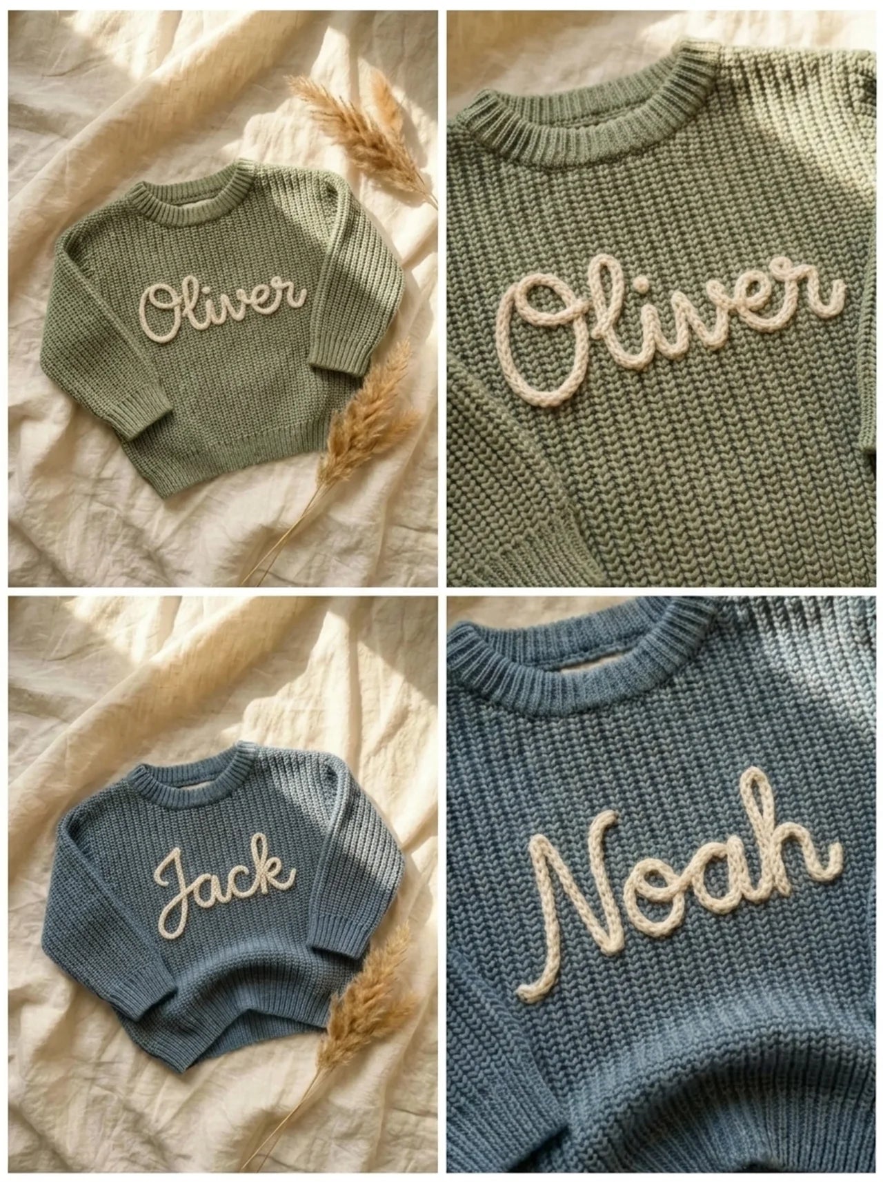 Personalized Baby Knit Sweater | Sibling Bundle